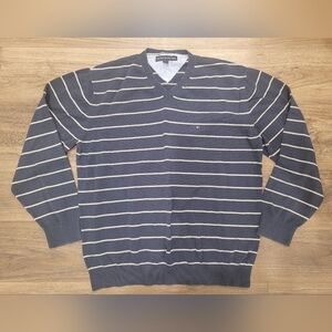 Tommy Hillfigure Men's Striped Sweater - Navy and White